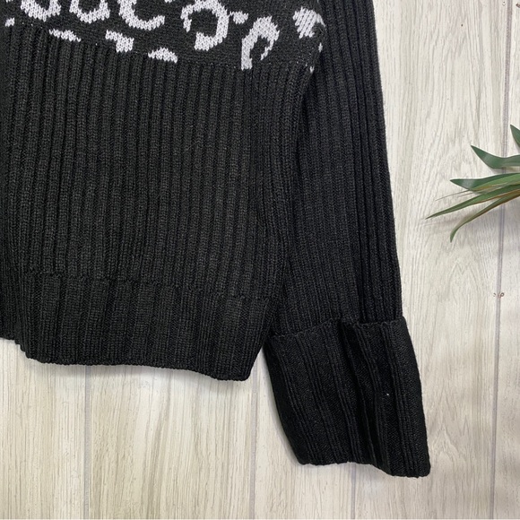 Nine West Ribbed Leopard Animal Print Turtleneck Sweater size L Large - Picture 10 of 12